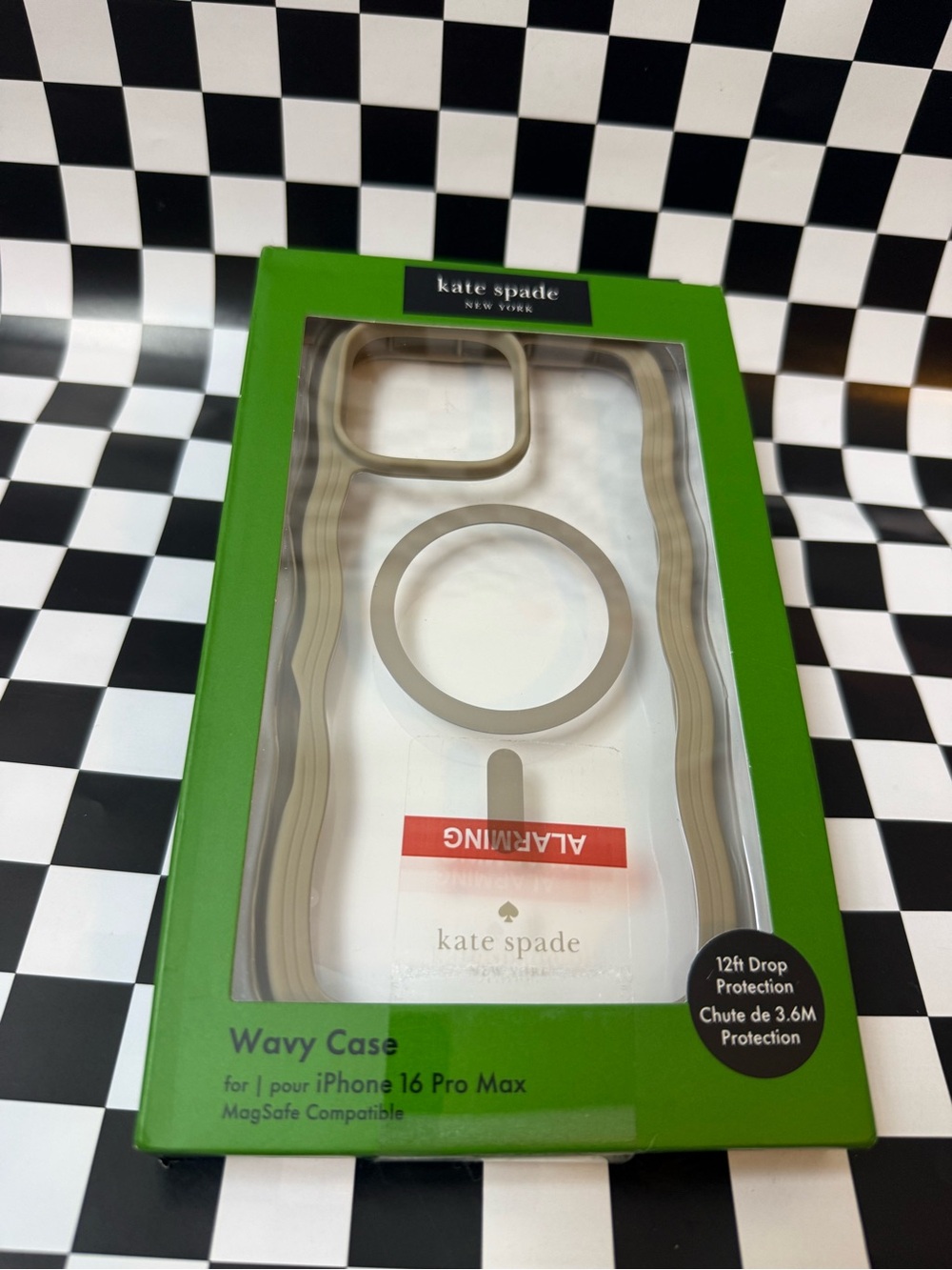 kate spade Clear iPhone Case with Beige Wave Accent